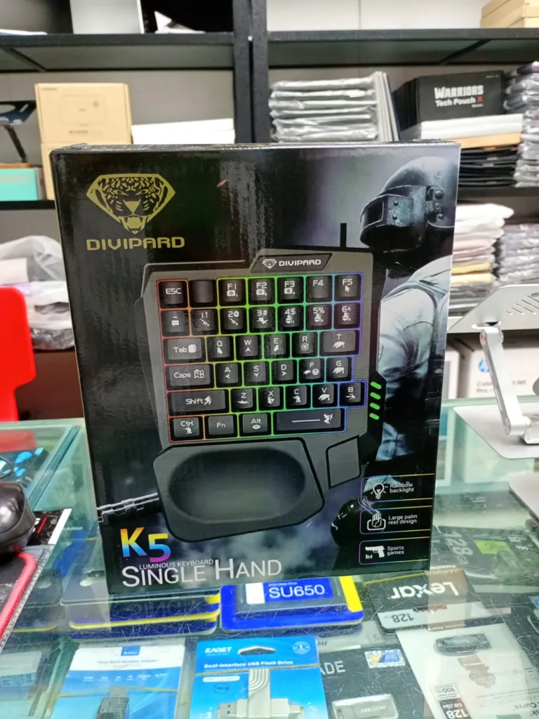 DIVIPARD K5 single hand luminous keyboard retail box